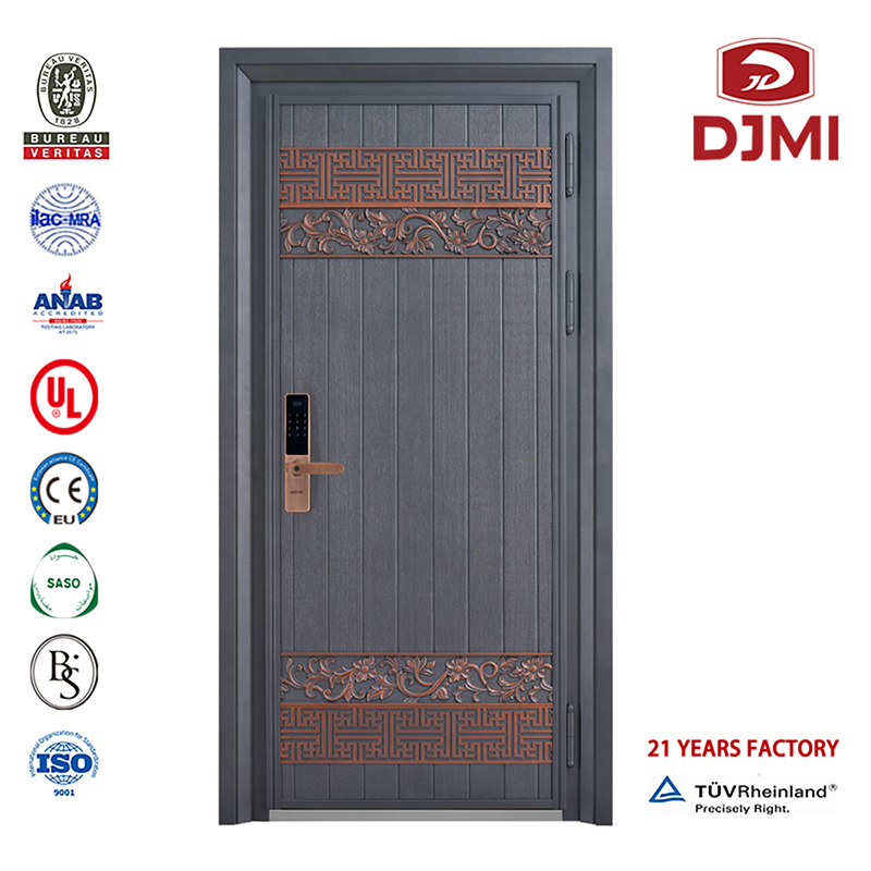 Čínská tovární výzbroj ocelové dřevěné dveře Urglar Proof High Security Armured Door High Quality Gaded Blast Resistant Armstrove Sliding Steel Přední dveře Levné hlavní brány Ocelové černé obrněné dveře