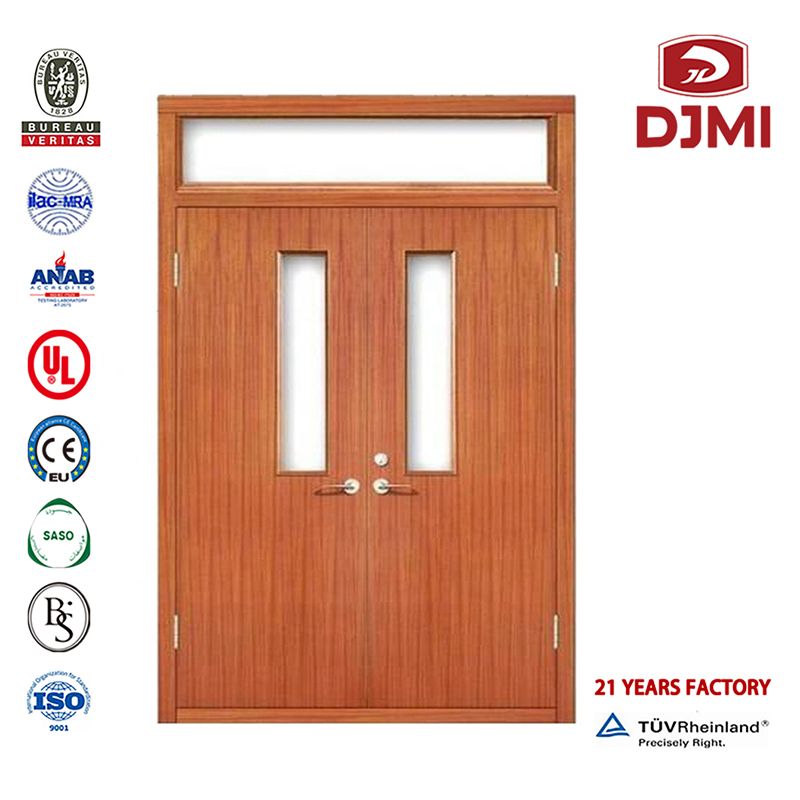 Čínská továrna Mdf Proof Komerční dveře Interiérové ​​protipožární dveře Levné konferenční místnosti Znamení Dvojité dřevěné dveře s jmenovitými dveřmi pro stavbu dřevěných dodavatelů na míru 2 hodiny protipožární dveře