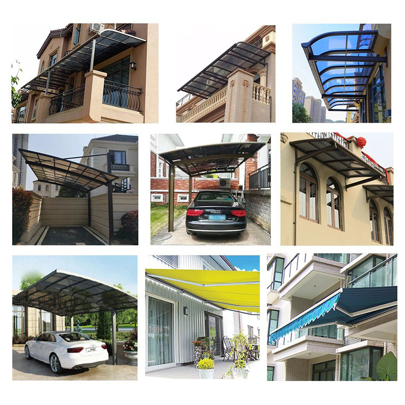 Přizpůsobená konstrukce panelu Balkon Patio Cover Portál Modern Carport Multifunkční Patio Canopy Solar Panel Mounting Struktura 2 Car Metal Car Carp Professional Balkon Awing Solar Mounting Struktura vodotěsný koberec